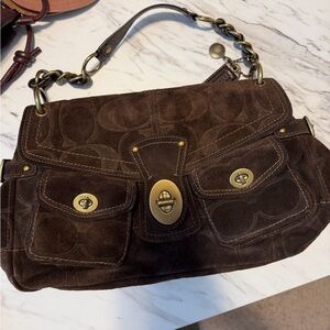 Rare Coach Legacy Suede Satchel Bag Style 11136